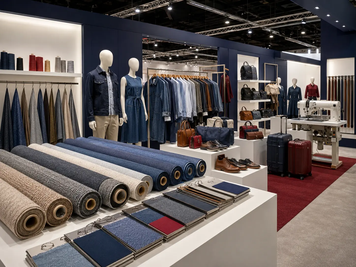 Tecidos, jeans, roupas, calçados e bolsas